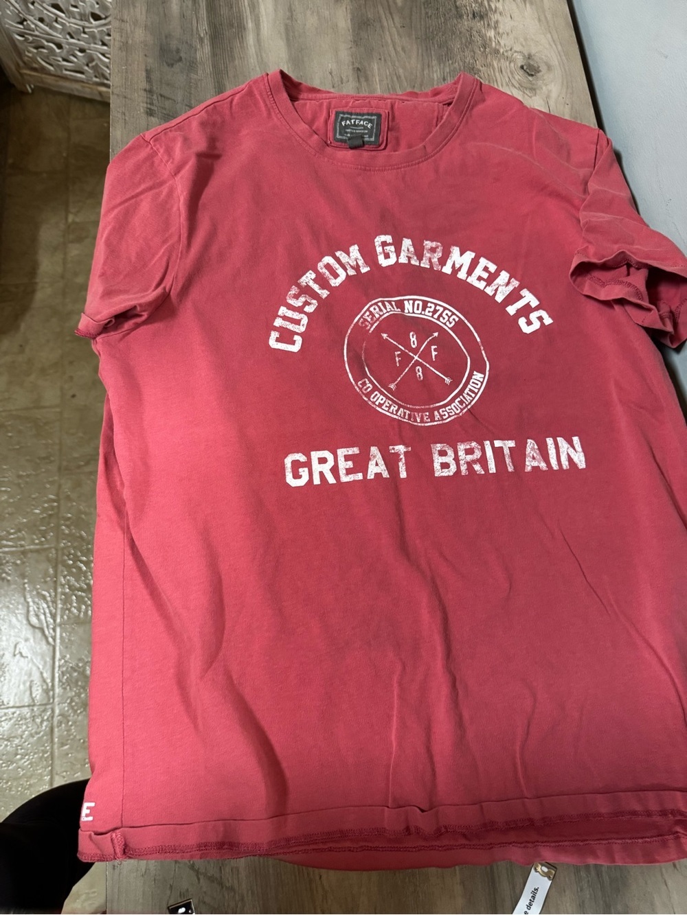 Fat Face Men's Brick Red Short Sleeve Crew Tee-Great Britain 🇬🇧 - Picture 2 of 9